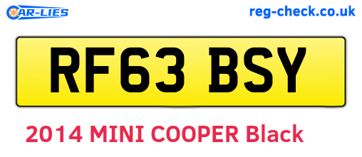 RF63BSY are the vehicle registration plates.