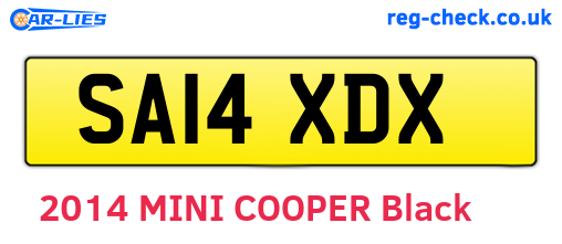 SA14XDX are the vehicle registration plates.
