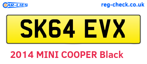 SK64EVX are the vehicle registration plates.