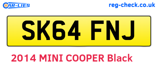 SK64FNJ are the vehicle registration plates.