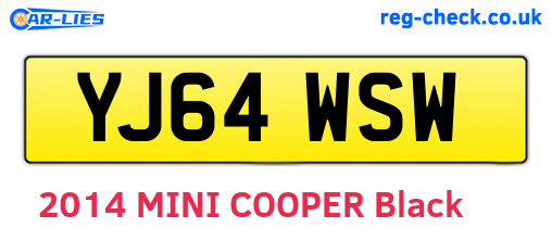 YJ64WSW are the vehicle registration plates.