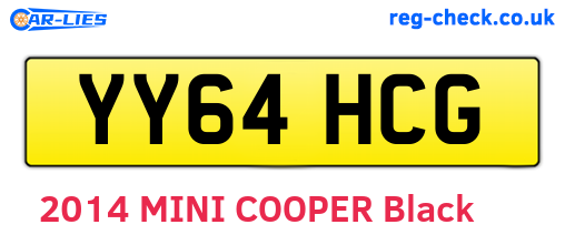YY64HCG are the vehicle registration plates.