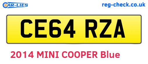 CE64RZA are the vehicle registration plates.