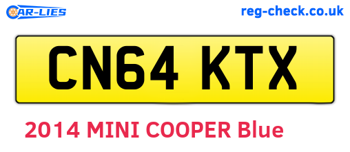 CN64KTX are the vehicle registration plates.