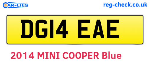 DG14EAE are the vehicle registration plates.