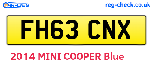FH63CNX are the vehicle registration plates.