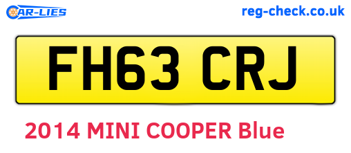FH63CRJ are the vehicle registration plates.
