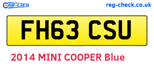FH63CSU are the vehicle registration plates.