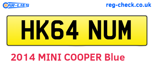 HK64NUM are the vehicle registration plates.