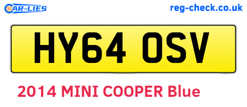 HY64OSV are the vehicle registration plates.