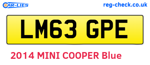 LM63GPE are the vehicle registration plates.