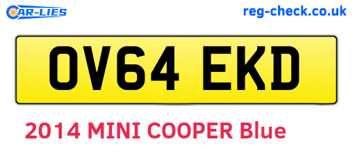 OV64EKD are the vehicle registration plates.
