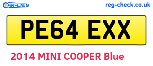 PE64EXX are the vehicle registration plates.