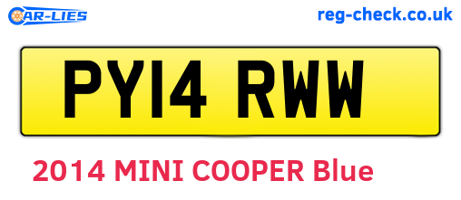 PY14RWW are the vehicle registration plates.