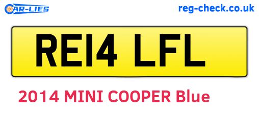 RE14LFL are the vehicle registration plates.