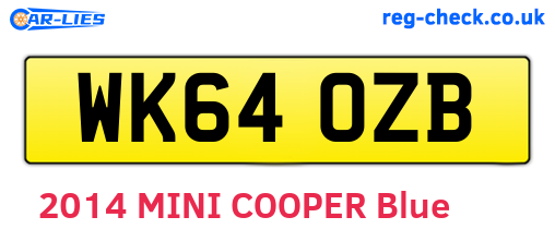 WK64OZB are the vehicle registration plates.