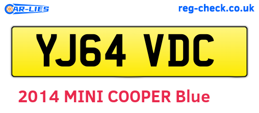 YJ64VDC are the vehicle registration plates.