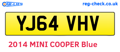 YJ64VHV are the vehicle registration plates.