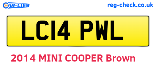 LC14PWL are the vehicle registration plates.