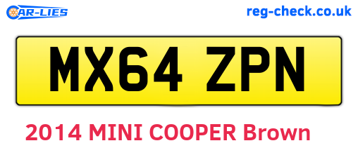 MX64ZPN are the vehicle registration plates.
