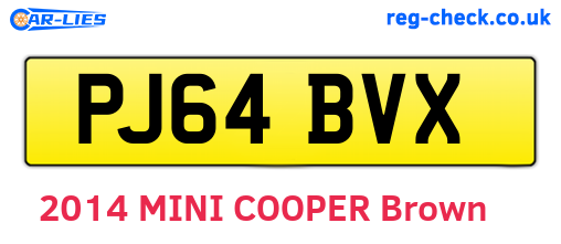 PJ64BVX are the vehicle registration plates.