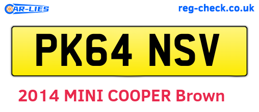 PK64NSV are the vehicle registration plates.