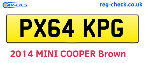 PX64KPG are the vehicle registration plates.