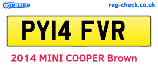 PY14FVR are the vehicle registration plates.