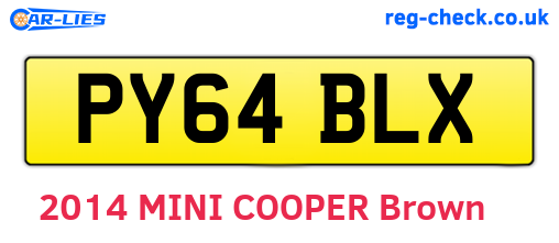PY64BLX are the vehicle registration plates.