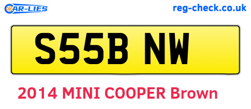 S55BNW are the vehicle registration plates.