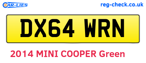 DX64WRN are the vehicle registration plates.