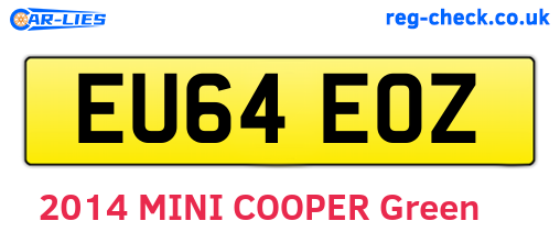EU64EOZ are the vehicle registration plates.