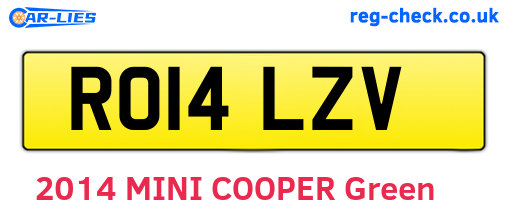 RO14LZV are the vehicle registration plates.