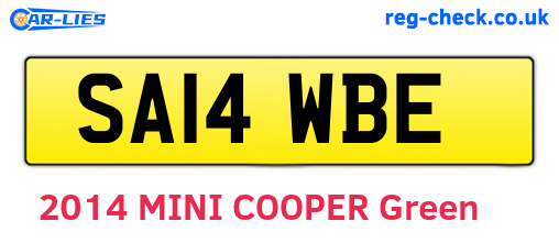 SA14WBE are the vehicle registration plates.