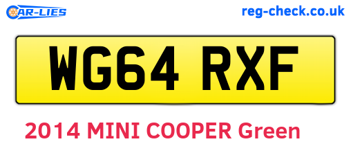 WG64RXF are the vehicle registration plates.