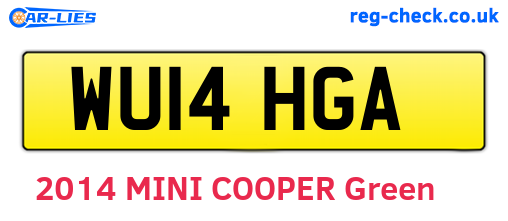 WU14HGA are the vehicle registration plates.