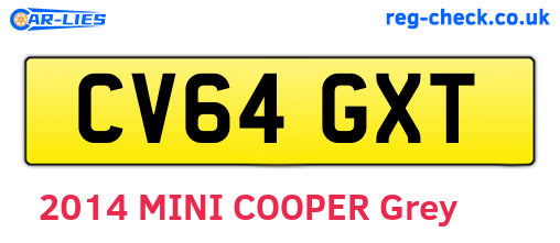 CV64GXT are the vehicle registration plates.
