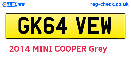 GK64VEW are the vehicle registration plates.