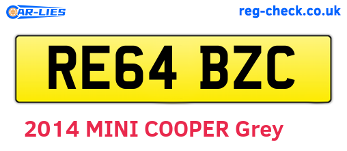 RE64BZC are the vehicle registration plates.