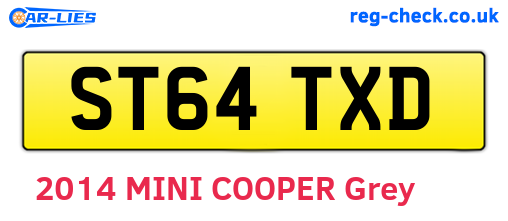 ST64TXD are the vehicle registration plates.