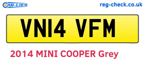 VN14VFM are the vehicle registration plates.