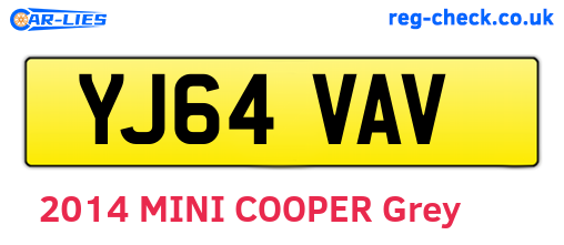 YJ64VAV are the vehicle registration plates.