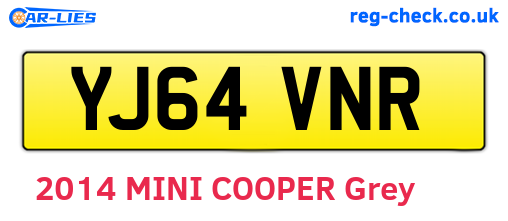 YJ64VNR are the vehicle registration plates.