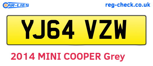 YJ64VZW are the vehicle registration plates.