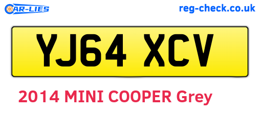 YJ64XCV are the vehicle registration plates.