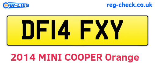 DF14FXY are the vehicle registration plates.
