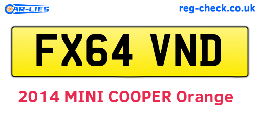 FX64VND are the vehicle registration plates.