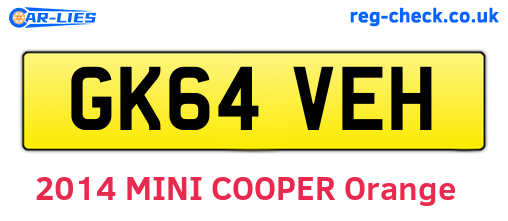 GK64VEH are the vehicle registration plates.