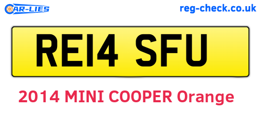 RE14SFU are the vehicle registration plates.