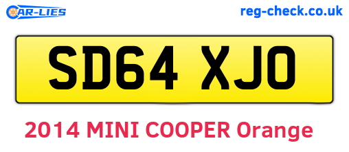 SD64XJO are the vehicle registration plates.